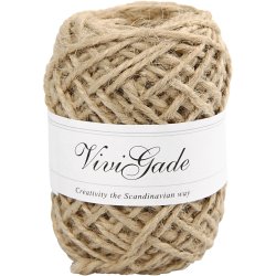 Naturhamp, tykkelse 1-2 mm, natur, 30 m/ 1 rl.