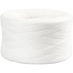 Raffia Papirgarn, B: 7-8 mm, hvid, 100 m/ 1 rl.