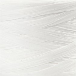 Raffia Papirgarn, B: 7-8 mm, hvid, 100 m/ 1 rl.