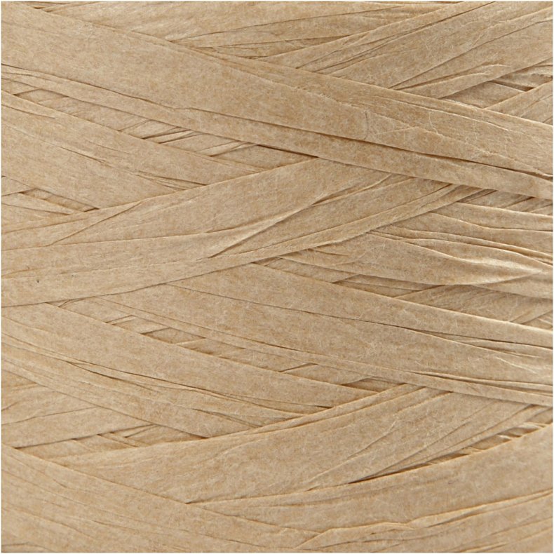Raffia Papirgarn, B: 7-8 mm, sand, 100 m/ 1 rl.