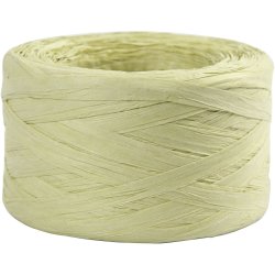 Raffia Papirgarn, B: 7-8 mm, lys gr&oslash;n, 100 m/ 1 rl.