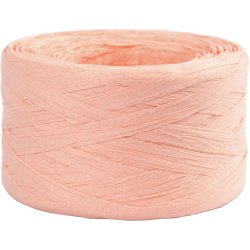 Raffia Papirgarn, B: 7-8 mm, lys rosa, 100 m/ 1 rl.