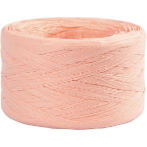 Raffia Papirgarn, B: 7-8 mm, lys rosa, 100 m/ 1 rl.