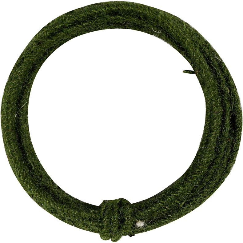 Jute wire, tykkelse 2-4 mm, gr&oslash;n, 3m/ 1 pk.