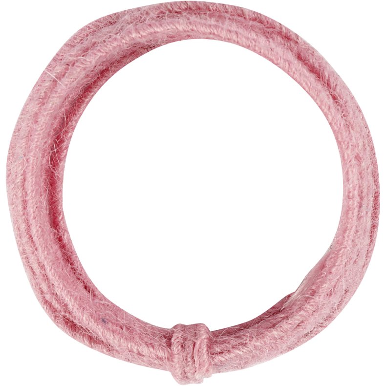 Jute wire, tykkelse 2-4 mm, pink, 3m/ 1 pk.