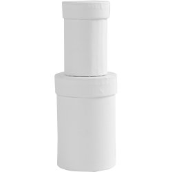 Runde &aelig;sker, H: 7+9 cm, str. 4,5+6 cm, hvid, 2 stk./ 1 s&aelig;t