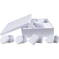 &AElig;sker, H: 5 cm, diam. 10-12 cm, hvid, 27 stk./ 1 pk.