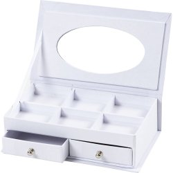 Smykkeskrin, H: 5 cm, str. 18x10,5 cm, hvid, 1 stk.