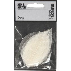 Skeletblade, L: 6-8 cm, hvid, 20 stk./ 1 pk.