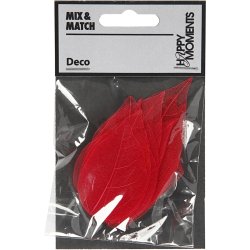 Skeletblade, L: 6-8 cm, r&oslash;d, 20 stk./ 1 pk.