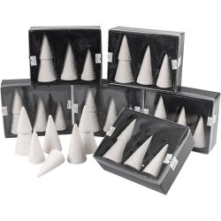 Juletr&aelig;er, H: 10+12+15 cm, diam. 5+6+7 cm, 24 stk./ 1 pk.