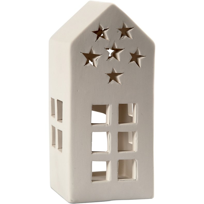 Fyrfadsstage, H: 16 cm, str. 7x7 cm, hvid, 8 stk./ 1 pk.