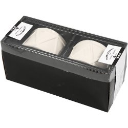 Lysestage, H: 6,6 cm, diam. 9,3 cm, hulstr. 2,2+4 cm, hvid, 2 stk./ 1 pk.