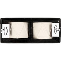 Lysestage, H: 6,6 cm, diam. 9,3 cm, hulstr. 2,2+4 cm, hvid, 2 stk./ 1 pk.