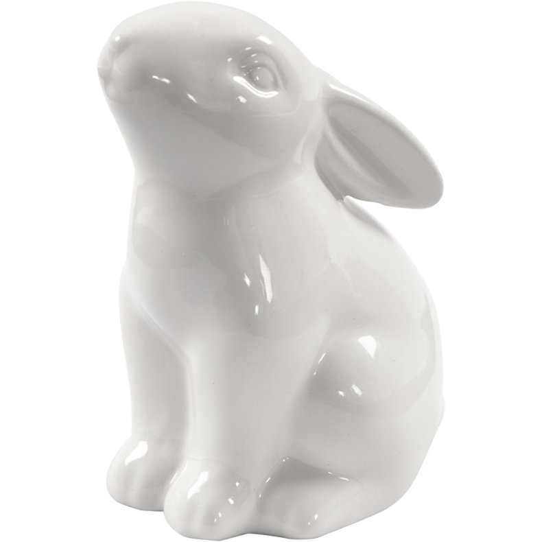 Hare, H: 9 cm, diam. 5,5 cm, hvid, 12 stk./ 1 pk.