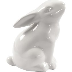 Hare, H: 9 cm, diam. 5,5 cm, hvid, 12 stk./ 1 pk.