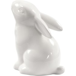 Hare, H: 9 cm, diam. 5,5 cm, hvid, 12 stk./ 1 pk.