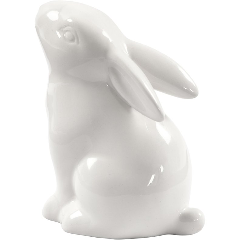 Hare, H: 9 cm, diam. 5,5 cm, hvid, 12 stk./ 1 pk.