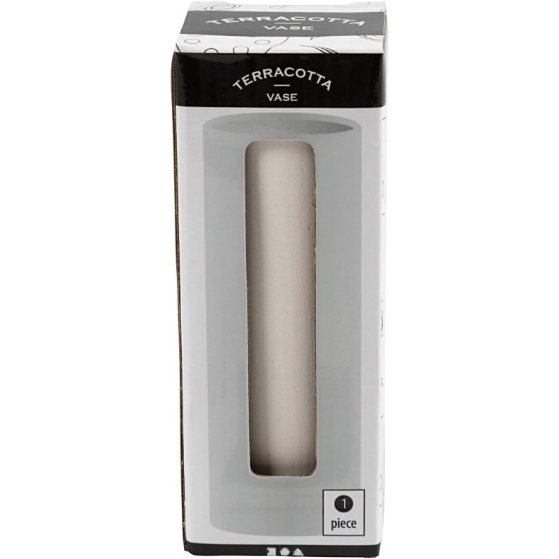 Vase, H: 11 cm, diam. 4 cm, hvid, 1 stk.