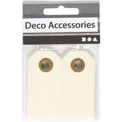 Manilam&aelig;rker, str. 3x6 cm, 250 g, creme, 30 stk./ 1 pk.