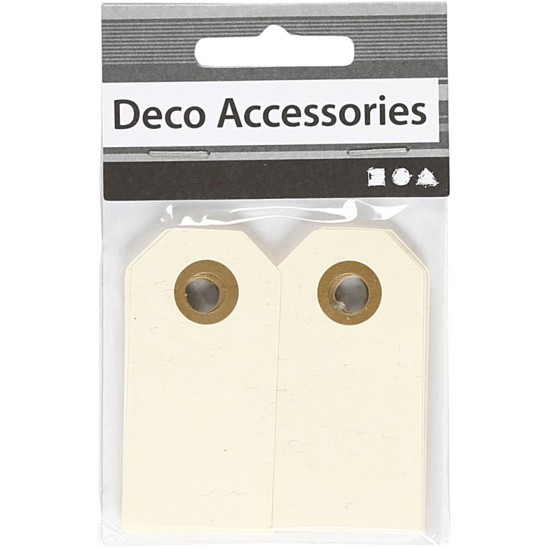 Manilam&aelig;rker, str. 3x6 cm, 250 g, creme, 30 stk./ 1 pk.