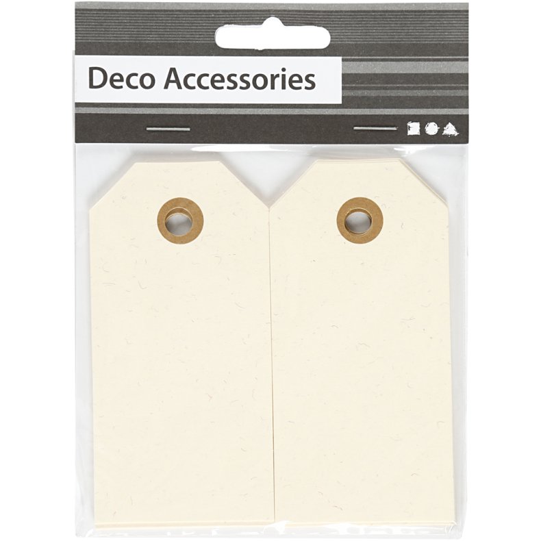 Manilam&aelig;rker, str. 5x10 cm, 250 g, creme, 20 stk./ 1 pk.