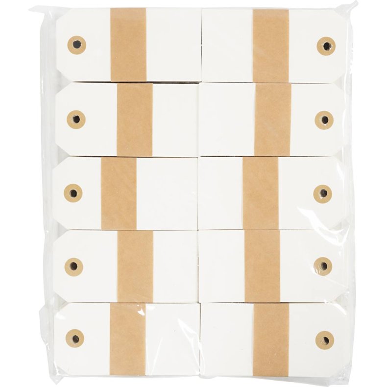 Manilam&aelig;rker, str. 5x10 cm, 250 g, creme, 1000 stk./ 1 pk.