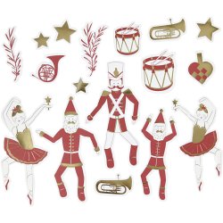 M&aelig;rkater, str. 2,2x12,5 cm, guld, r&oslash;d, hvid, 57 stk./ 1 pk.