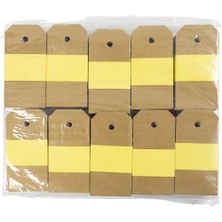 Manilam&aelig;rker, str. 4x8 cm, 250 g, guld, 1000 stk./ 1 pk.