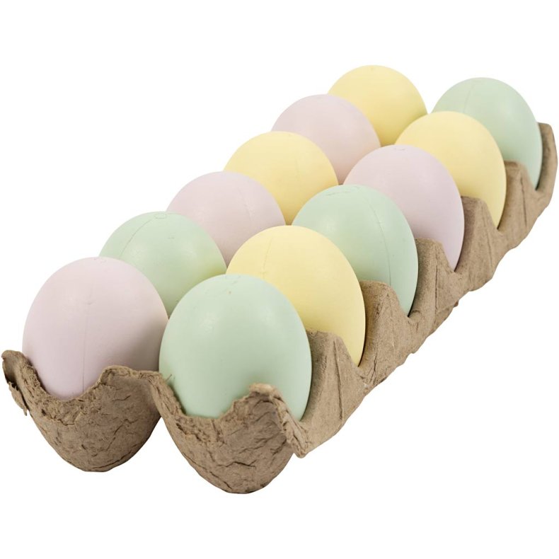 &AElig;g, H: 6 cm, pastelfarver, 12 stk./ 1 pk.