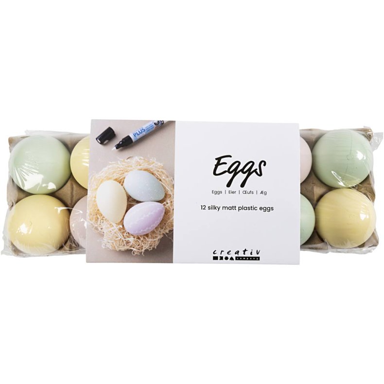 &AElig;g, H: 6 cm, pastelfarver, 12 stk./ 1 pk.