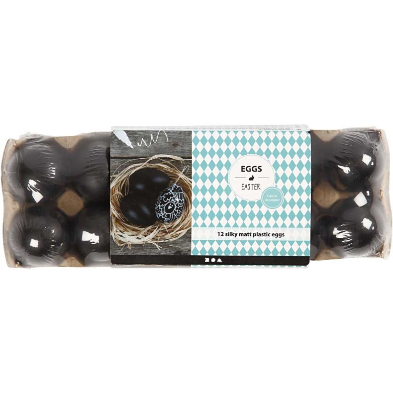 &AElig;g, H: 6 cm, sort, 12 stk./ 1 pk.