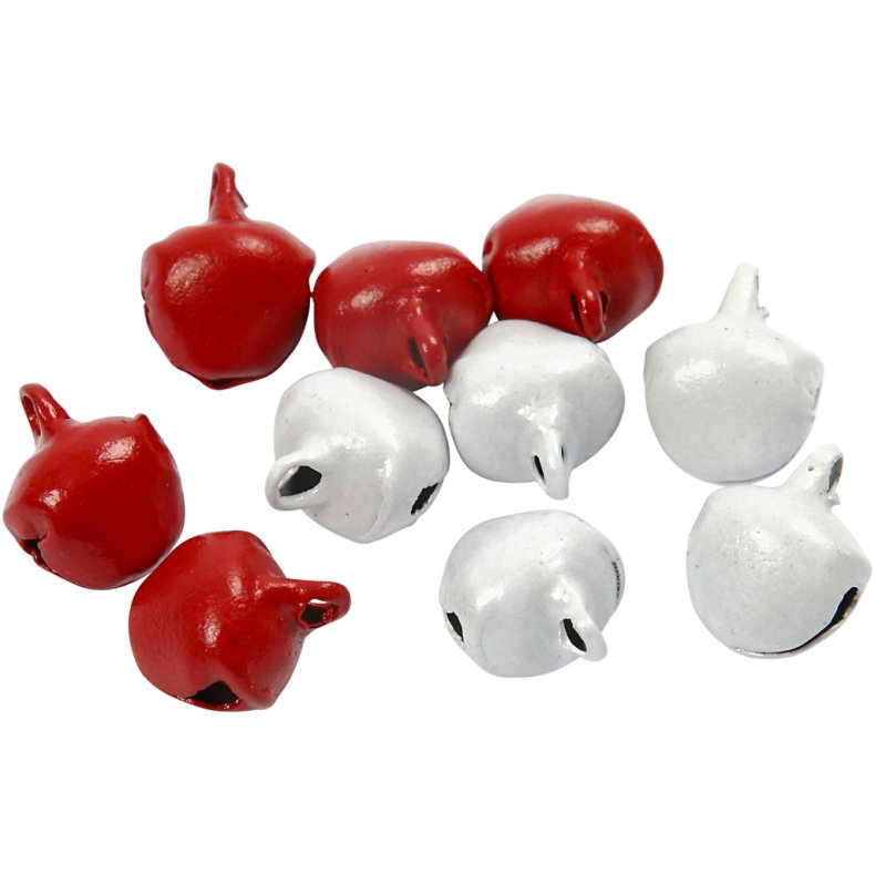 Bj&aelig;lder, diam. 8 mm, r&oslash;d/hvid, 50 stk./ 1 pk.