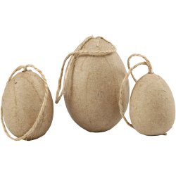 &AElig;g , H: 3+4+5 cm, 6 stk./ 1 pk.