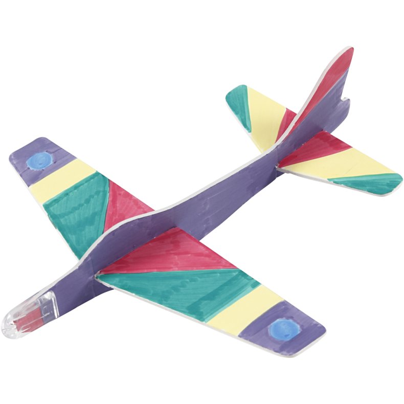 Flyvemaskiner, L: 19 cm, B: 17,5 cm, hvid, 2 stk./ 1 pk.