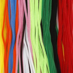 Chenille, L: 45 cm, tykkelse 6 mm, ass. farver, 200 ass./ 1 pk.