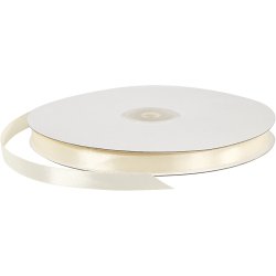 Satinb&aring;nd, B: 10 mm, r&aring;hvid, 100 m/ 1 rl.