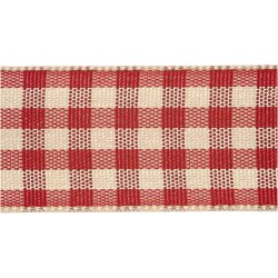 Ternet b&aring;nd, B: 20 mm, gl. r&oslash;d/hvid, 25 m/ 1 rl.