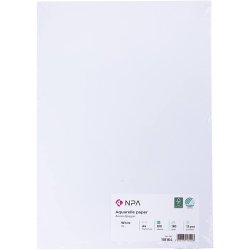 Akvarelpapir, A4, 180 g, hvid, 100 ark/ 1 pk.