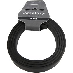 Imiteret L&aelig;derb&aring;nd, B: 10 mm, tykkelse 3 mm, sort, 1 m/ 1 pk.