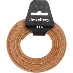 L&aelig;derb&aring;nd, B: 10 mm, tykkelse 3 mm, natur, 2 m/ 1 pk.