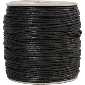 Bomuldssnor, tykkelse 2 mm, sort, 100 m/ 1 pk.