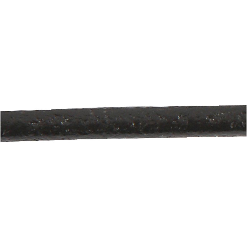 L&aelig;dersnor, tykkelse 1 mm, sort, 50 m/ 1 rl.