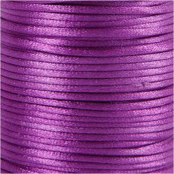 Satinsnor, tykkelse 2 mm, lilla, 50 m/ 1 rl.