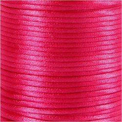 Satinsnor, tykkelse 2 mm, pink, 50 m/ 1 rl.
