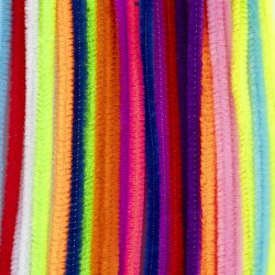 Chenille, L: 30 cm, tykkelse 6 mm, colorful, 25 ass./ 1 pk.