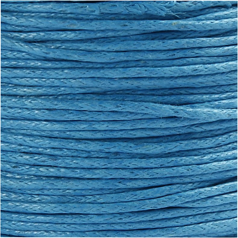 Bomuldssnor, tykkelse 1 mm, turkis, 40 m/ 1 rl.