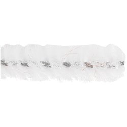 Chenille, L: 30 cm, tykkelse 9 mm, hvid, 25 stk./ 1 pk.