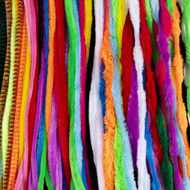 Chenille, L: 30 cm, tykkelse 6-15 mm, ass. farver, 500 ass./ 1 pk.