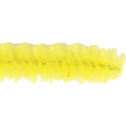 Chenille, L: 30 cm, tykkelse 6 mm, gul, 50 stk./ 1 pk.